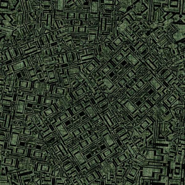 Grunge Ormanı yeşil rastgele geometrik sıkıntılı dikişsiz doku materyali. Düzensiz dağınık mimari plan tarzı grunge modeli. Boyalı, soyut tasarım örneği — Stok fotoğraf