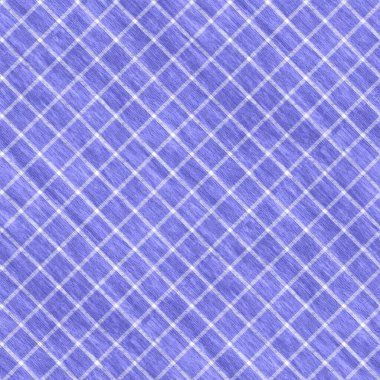 Peri mor köşegen renginde, yılın kusursuz desen dokusu. Tonal gingham, grunge check moda doku geçmişi. Yumuşak mavi yıkama tekstil efekti..