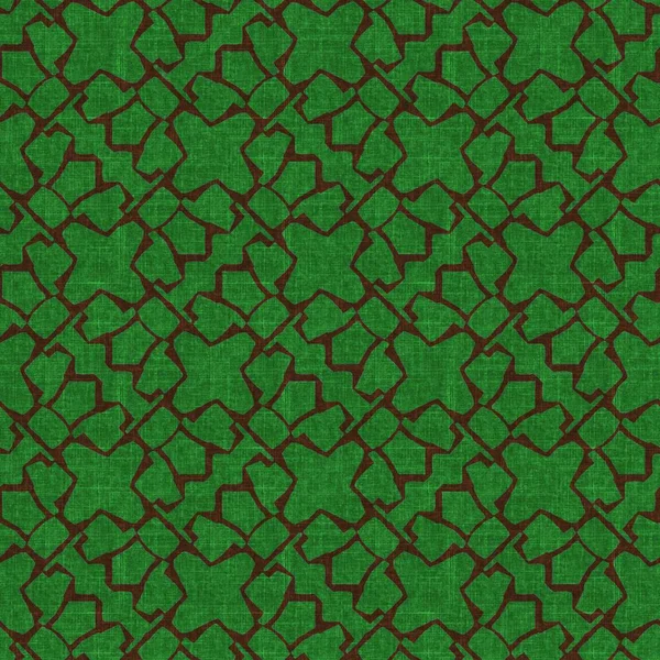 Retro 1960 patrón impreso estilo verde en la repetición sin costuras. Vintage mediados de siglo bosque musgo tono sobre tono para la cubierta de decoración suave. Naturaleza diseño masculino geométrico. — Foto de Stock