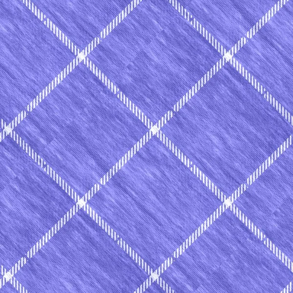 Peri paarse diagonale tartan kleur van het jaar naadloze patroon textuur. Tonal gingham, grunge check trendy textuur achtergrond. Zacht blauw wit wassen textiel effect materiaal tegels horloge. — Stockfoto