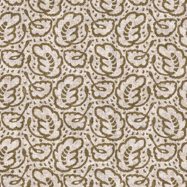 Sepia nötr botanik yaprak dikişsiz keten deseni. Yastık fırlatmak ve mobilya yapmak için organik doğal ton yeşilliği tasarımı. Modern bej kahverengi nötr ev dekorasyonu tekstil kumaşı.