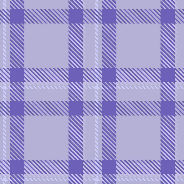 Yılın pürüzsüz desensiz desenli mor tartan rengi. Tonal gingham damalı moda doku arka planı. Yumuşak pastel menekşe mavisi vektör tekrar kiremit örneği. — Stok Vektör