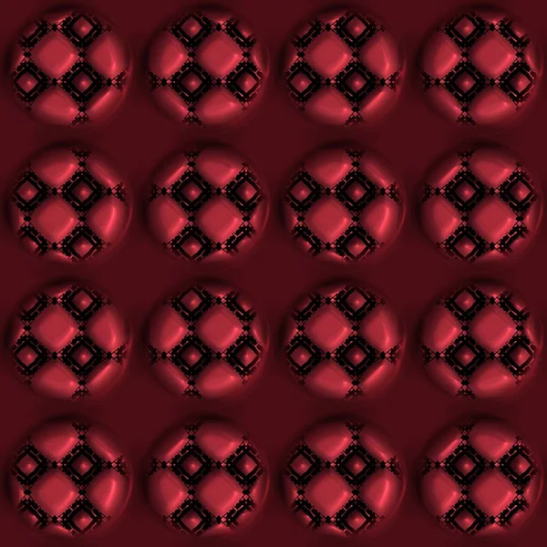Czerwony efekt metalowy dekoracyjne orientalne tekstury. Płynne grawerowane utlenione trójwymiarowy wzór koła. Ornamentalne na całym druku dla współczesnej azjatyckiej fuzji tła. — Zdjęcie stockowe