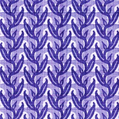 Mor botanik yılın kusursuz desenli dokusu. Ton keten dokusunda renkli bir ton. Çiçek yapraklı kumaş efekt arka planı. Yüksek kalite JPG Raster fayansları.