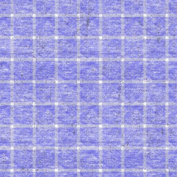 Peri roxo xadrez tartan cor do ano sem costura textura padrão. Tonal grunge verificar fundo texturizado na moda. Azul macio branco lavado material de efeito têxtil. Grunge jpg telha raster. — Fotografia de Stock