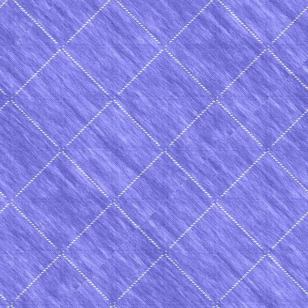 Peri tartán diagonal púrpura color del año textura patrón sin costuras. Gingham tonal, grunge comprobar fondo de textura de moda. Suave azul blanco lavado textil efecto azulejos reloj. — Foto de Stock