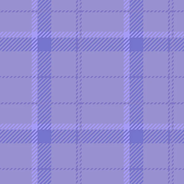 Yılın pürüzsüz desensiz desenli mor tartan rengi. Tonal gingham damalı moda doku arka planı. Yumuşak pastel menekşe mavisi vektör tekrar kiremit örneği. — Stok Vektör