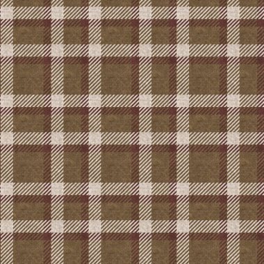 Sepya kahverengi, nötr, ekose kumaş arka plan. Kusursuz eski moda ekose kumaş kumaş. Kırsal klasik damalı tekstil etkisi yineleniyor. 
