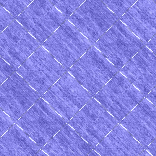 Peri μωβ διαγώνιο tartan χρώμα της χρονιάς απρόσκοπτη υφή μοτίβο. Tonal Gingham, grunge ελέγξτε μοντέρνα υφή φόντο. Μαλακό μπλε λευκό πλύσιμο υφασμάτινη επίδραση πλακάκια ρολόι. — Φωτογραφία Αρχείου