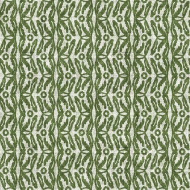 Orman yeşili botanik yaprağı dikişsiz keten desenli. Yastık, yumuşak mobilya ve modern ev dekorasyonu kumaş kumaşı için ton yeşilliği tasarımı üzerine organik doğal ton.