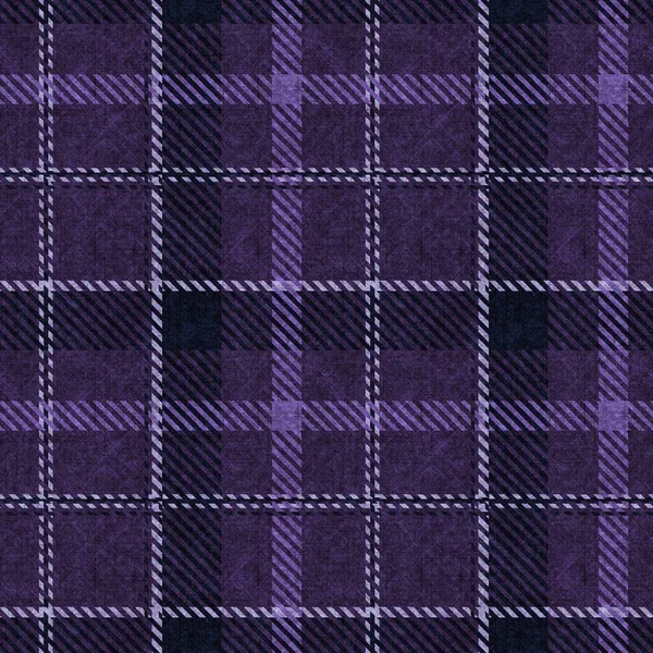 紫色の織りタータンの質感の背景。シームレスゴシック男性スタイルヒップスタータータン生地。レトロヴィンテージpyjamaチェック繊維効果繰り返しタイル. — ストック写真