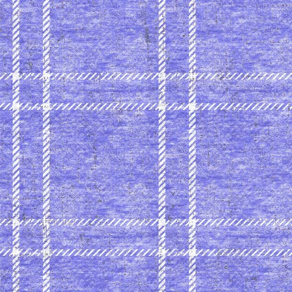 Peri roxo xadrez tartan cor do ano sem costura textura padrão. Tonal grunge verificar fundo texturizado na moda. Azul macio branco lavado material de efeito têxtil. Grunge jpg telha raster. — Fotografia de Stock