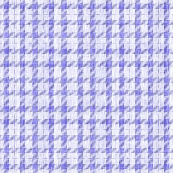Peri lila kockás tartán színe az év zökkenőmentes minta textúra. Tonális grunge ellenőrizze trendi texturált háttér. Puha kék fehér kimosta textil hatású anyag. Grunge jpg raszter csempe. — Stock Fotó