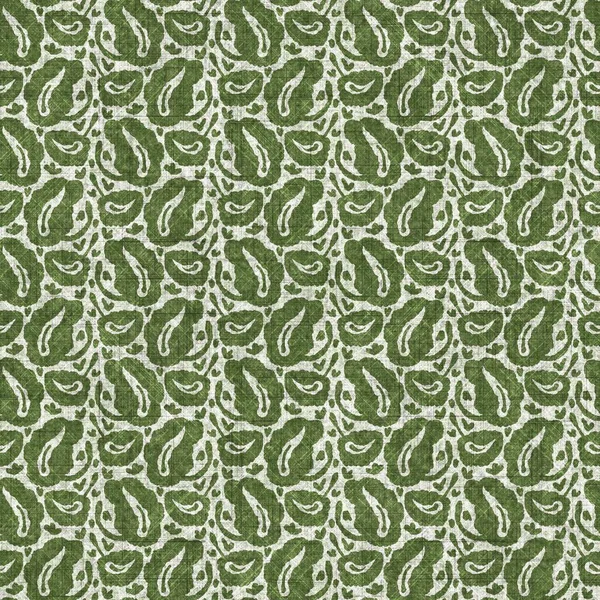 Las zielony liść botaniczny bezszwowy wzór w stylu płóciennym. Organiczny naturalny dźwięk na dźwięk liści projektowania rzucać poduszki, miękkie meble i nowoczesny wystrój wnętrz tkaniny Swatch — Zdjęcie stockowe