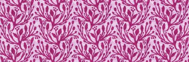 Fuchsia pembe botanik kenarı. Modern, parlak tonsal yaprak kesimi. Washi bandı ya da nakış şablonu için dekoratif oldukça sonsuz bir bant