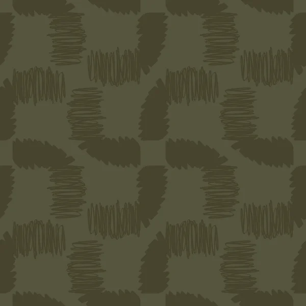 Vintage moosgrünen geometrischen nahtlosen Muster. Zweifarbige Dschungel-Camouflage für Militärtapeten und khakifarbene Drucke. — Stockfoto