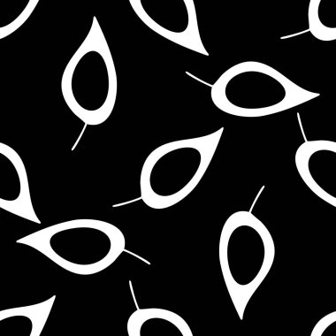 Yaprak yapraklı, tek renkli, dikişsiz rahim deseni. Minimalist grunge siyah beyaz arka plan. Sofistike bir fon. Yüksek kalite fotoğraf.