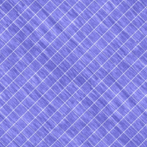 Peri tartán diagonal púrpura color del año textura patrón sin costuras. Gingham tonal, grunge comprobar fondo de textura de moda. Suave azul blanco lavado textil efecto azulejos reloj. — Foto de Stock