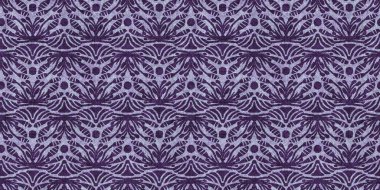 Mor botanik kusursuz sınır kenarı. Gotik leylak tonunda yaprak biçimiyle. Washi bandı veya nakış şablonu için dekoratif punk tarzı sonsuz grup