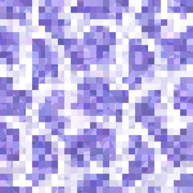 Küçük mor geometrik mozaik piksel ızgarası dikişsiz desen. Modern kare şekilli fayans dokusu. 2022 şebeke arka planının rengi. Yüksek kaliteli jpg raster örneği.