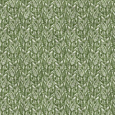 Orman yeşili botanik yaprağı dikişsiz keten desenli. Yastık, yumuşak mobilya ve modern ev dekorasyonu kumaş kumaşı için ton yeşilliği tasarımı üzerine organik doğal ton.