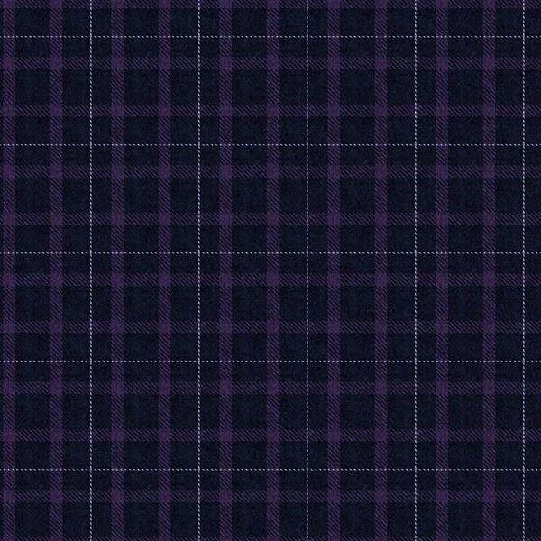 Paarse kleur geweven tartan textuur achtergrond. Naadloze gotische mannelijke stijl hipster tartan stof doek. Retro vintage pyjama gecontroleerd textiel effect herhaling tegel. — Stockfoto