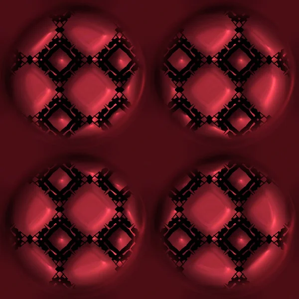 Czerwony efekt metalowy dekoracyjne orientalne tekstury. Płynne grawerowane utlenione trójwymiarowy wzór koła. Ornamentalne na całym druku dla współczesnej azjatyckiej fuzji tła. — Zdjęcie stockowe