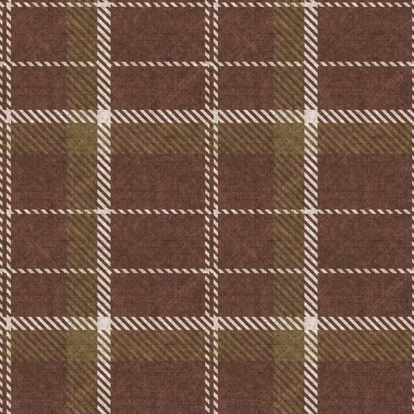 Sepia brun neutral vävd rutig konsistens bakgrund. Sömlös gammal sliten rutig tygduk. Rustik klassisk rutig textil effekt upprepa kakel. — Stockfoto