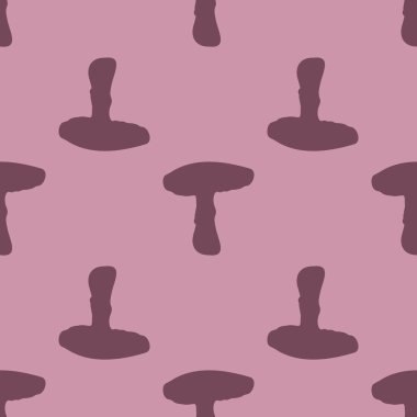 El çizimi yaban mantarı vektör deseni. Baskı için kusursuz mor biyoloji mantarları. Vahşi mantarların dekoratif arka planı. 