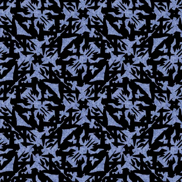 Džínový styl geometrické plátno efekt bezešvé textury materiálu. Mužské džíny modrý styl obarvený vzor. Vybledlý indigo abstraktní tištěný design dlaždice. — Stock fotografie