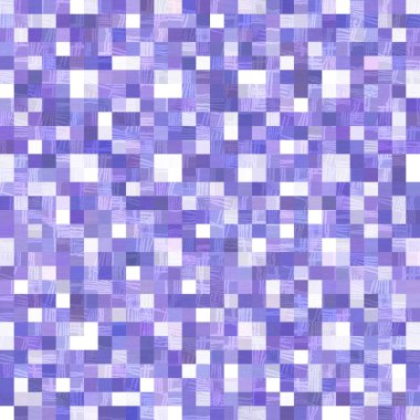 Küçük mor geometrik mozaik piksel ızgarası dikişsiz desen. Modern kare şekilli fayans dokusu. 2022 şebeke arka planının rengi. Yüksek kaliteli jpg raster örneği.