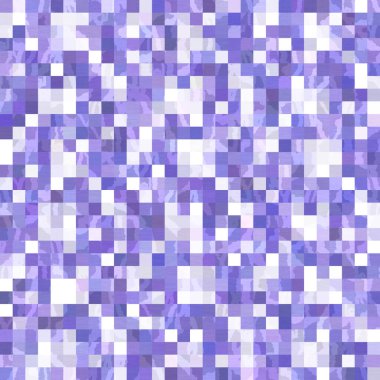 Küçük mor geometrik mozaik piksel ızgarası dikişsiz desen. Modern kare şekilli fayans dokusu. 2022 şebeke arka planının rengi. Yüksek kaliteli jpg raster örneği.