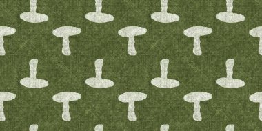 Mantar keteni doku sınırını etkiler. Kanvas sonbahar kurdelesi için kusursuz örülmüş orman mantarı dekoratif baskısı.