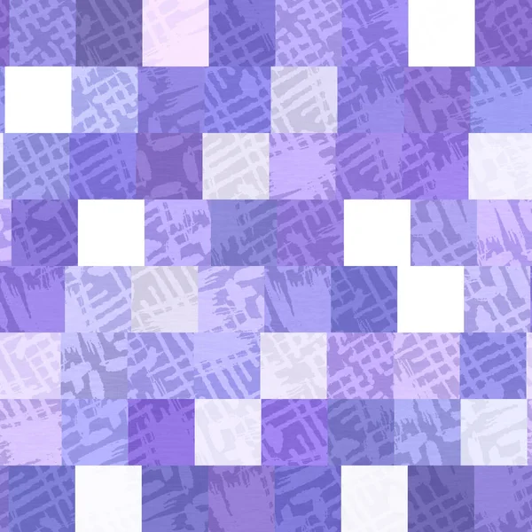 Patrón aleatorio mosaico púrpura mosaico rejilla sin costuras. Moderna forma cuadrada geométrica azulejo textura tendencia. Color del año 2022 fondo cuadriculado. Azulejo raster jpg de alta calidad. — Foto de Stock
