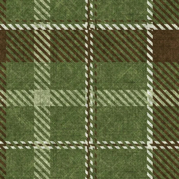Ztlumená zelená zimní tkaná textura. Bezešvé vlněná skotská styl kostkované tkaniny. Rustikální klasický kostkovaný materiálový efekt opakovat dlaždice. — Stock fotografie