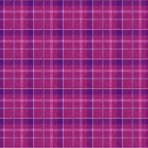 Bright pink summer woven plaid texture. Seamless woollen feminine style plaid fabric cloth. Rustic classic checkered material effect repeat tile. — Stock Photo, Image