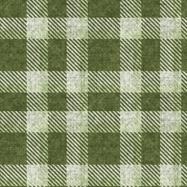 Ztlumená zelená zimní tkaná textura. Bezešvé vlněná skotská styl kostkované tkaniny. Rustikální klasický kostkovaný materiálový efekt opakovat dlaždice. — Stock fotografie