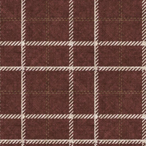 Сепия коричнево-нейтральная тканая клетчатая текстура фона. Бесшовная старая изношенная ткань в клетчатом стиле. Сельский классический текстильный эффект. — стоковое фото