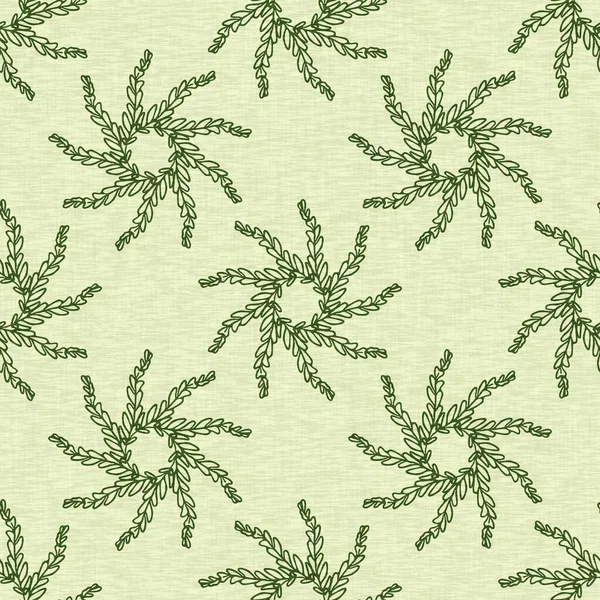 Retro botanical fern frond pattern. Seamless vintage ecological foliage for all over print. Hand drawn ornate forest leaf backdrop. — Stock Photo, Image