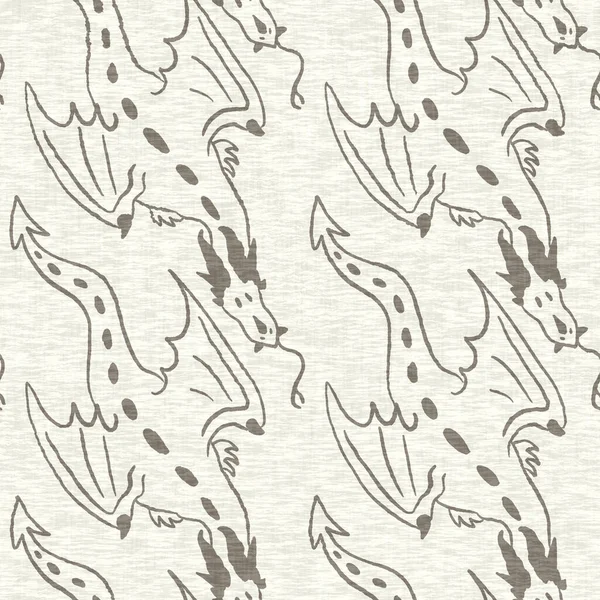 Pola tekstur efek linen naga. Jejak dekorasi mitos reptil tanpa jahit untuk wallpaper monster kanvas. — Stok Foto