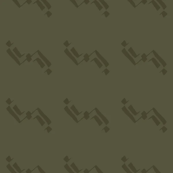 Vintage moss green geometric seamless pattern. Two tone jungle camouflage for military wallpaper and khaki all over print. — Stock Photo, Image