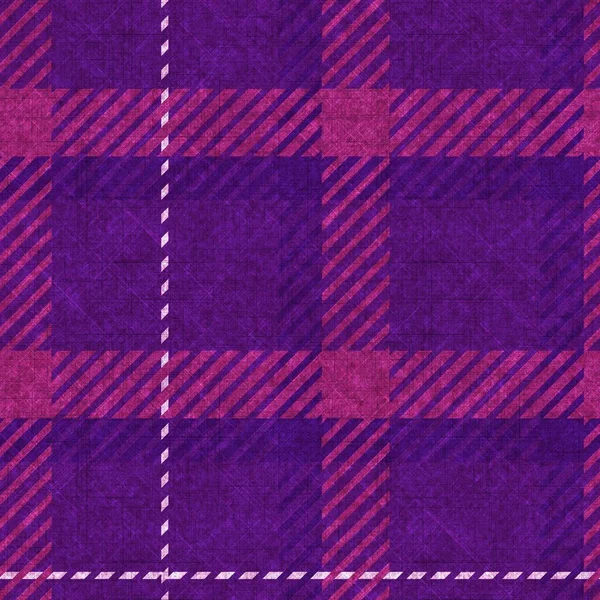 Bright pink summer woven plaid texture. Seamless woollen feminine style plaid fabric cloth. Rustic classic checkered material effect repeat tile. — Stock Photo, Image