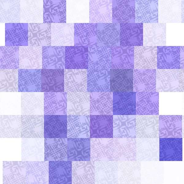 Patchwork aléatoire motif sans couture mosaïque pixel grille violette. Moderne géométrique carreaux de forme carrée texture tendance. Couleur de l'année 2022 fond quadrillé. Tuile raster jpg de haute qualité. — Photo