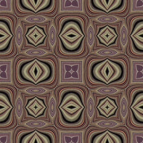 Земляные цвета ретро-шестидесятых геометрический бесшовный рисунок в различных коричневых тонах. Современный винтажный геотканый текстильный эффект мозаики. — стоковое фото