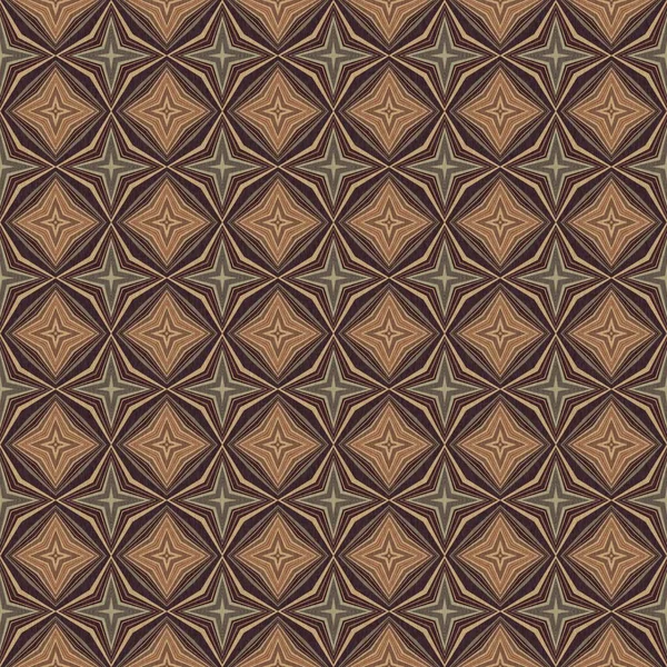 Topraksı renkler altmışlı yılların geometrik pürüzsüz desenli kahverengi tonlarında. Modern vintage geo dokuması tekstil keten mozaik efekti tekrar fayans. 