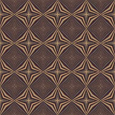 Topraksı renkler altmışlı yılların geometrik pürüzsüz desenli kahverengi tonlarında. Modern vintage geo dokuması tekstil keten mozaik efekti tekrar fayans. 