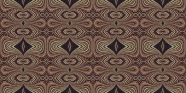 Topraksı renkler 60 'ların gerisinde geometrik, pürüzsüz sınır deseni, kahverengi tonda. Modern vintage jeo dokuma kumaş kenar süslemesi. Klasik kurdele pankartı. 