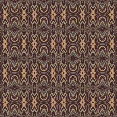 Topraksı renkler altmışlı yılların geometrik pürüzsüz desenli kahverengi tonlarında. Modern vintage geo dokuması tekstil keten mozaik efekti tekrar fayans. 