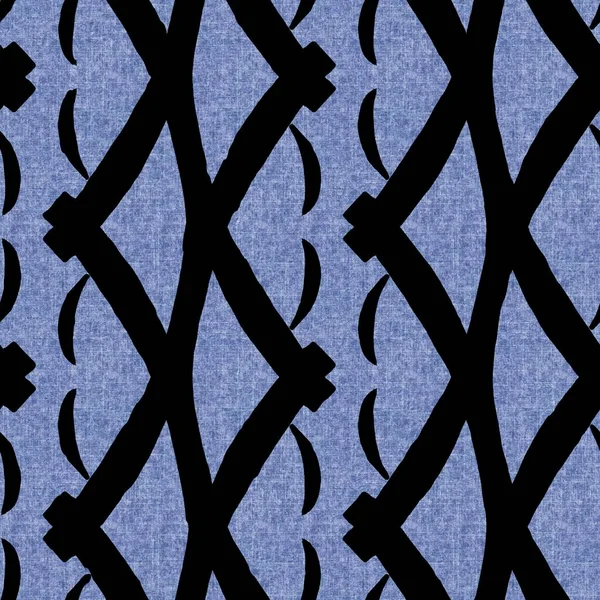 Denim estilo lona geométrica efecto de material de textura sin costura. Pantalones vaqueros masculinos de estilo azul teñido patrón. Muestra de azulejo de diseño impreso abstracto añil descolorido. —  Fotos de Stock