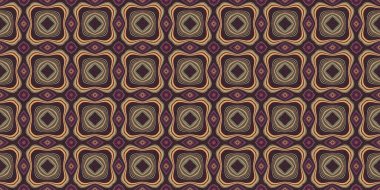 Topraksı renkler 60 'ların gerisinde geometrik, pürüzsüz sınır deseni, kahverengi tonda. Modern vintage jeo dokuma kumaş kenar süslemesi. Klasik kurdele pankartı. 